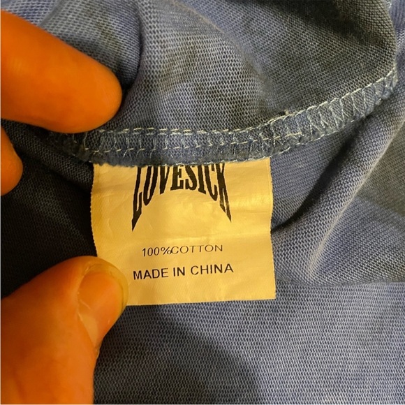 Blue Tie-Dye Lovesick skeleton butterfly shirt - Picture 3 of 5